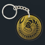 Japanese Family Crest-Centipede Keychain<br><div class="desc">This design is inspired by traditional Japanese "Kamon" symbols. Kamon are family crests that have been used for centuries in Japan to represent families and clans, deeply rooted in Japanese history and culture. These designs often incorporate motifs such as plants, animals, and geometric patterns. This artwork reinterprets the elegance of...</div>