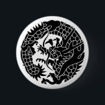 Japanese Family Crest-Dragon Button<br><div class="desc">This button features a design inspired by traditional Japanese "Kamon" symbols. Kamon are family crests that have been used for centuries in Japan to represent families and clans, deeply rooted in Japanese history and culture. Kamon designs often incorporate motifs such as plants, animals, and geometric patterns. This button reinterprets the...</div>
