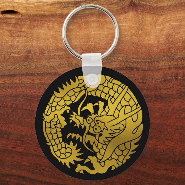 Japanese Family Crest-Dragon Keychain (Front)