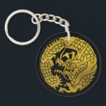 Japanese Family Crest-Dragon Keychain<br><div class="desc">This design is inspired by traditional Japanese "Kamon" symbols. Kamon are family crests that have been used for centuries in Japan to represent families and clans, deeply rooted in Japanese history and culture. These designs often incorporate motifs such as plants, animals, and geometric patterns. This artwork reinterprets the elegance of...</div>