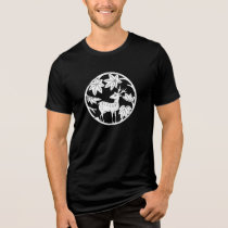 Japanese Family Crest-Japanese maple and deer Tri-Blend Shirt