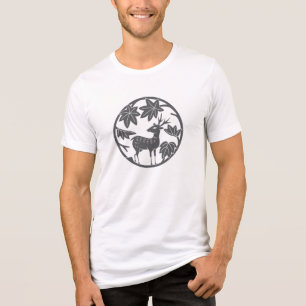 Japanese Family Crest-Japanese maple and deer Tri-Blend Shirt