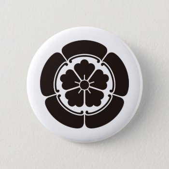 Japanese Family Crest Kamon Symbol Button by Miyajiman at Zazzle