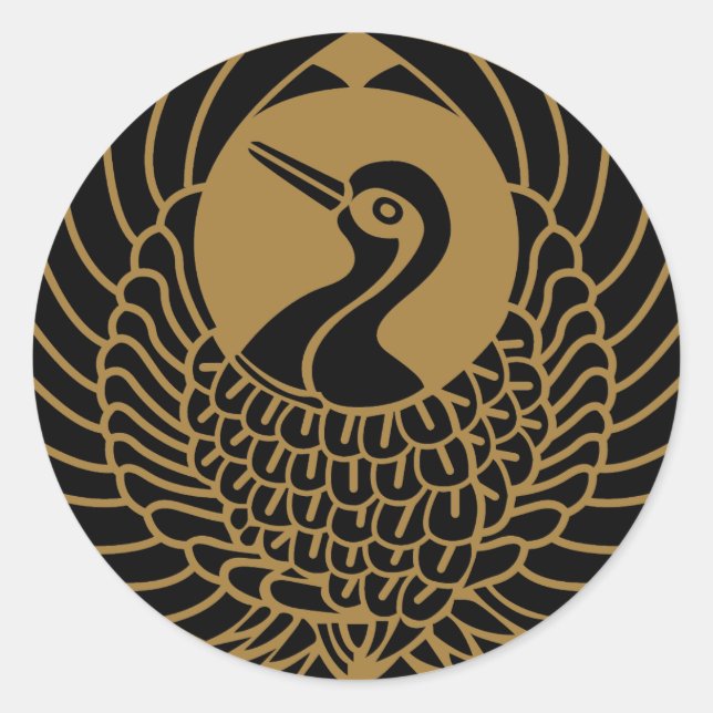 Japanese Family Crest KAMON Symbol Classic Round Sticker (Front)