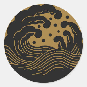 Japanese Family Crest KAMON Symbol Classic Round Sticker