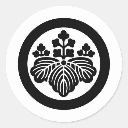 Japanese Family Crest Kamon Symbol Classic Round Sticker