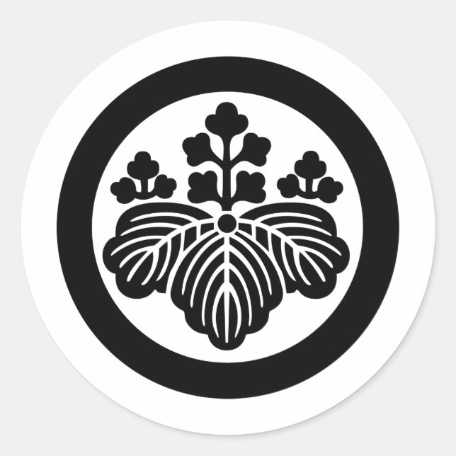 Japanese Family Crest KAMON Symbol Classic Round Sticker (Front)
