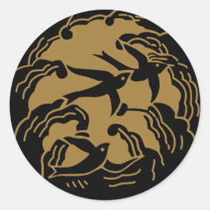 Japanese Family Crest KAMON Symbol Classic Round Sticker