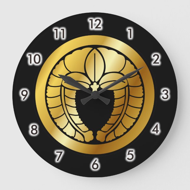 Japanese Family Crest (KAMON) Symbol Large Clock (Front)