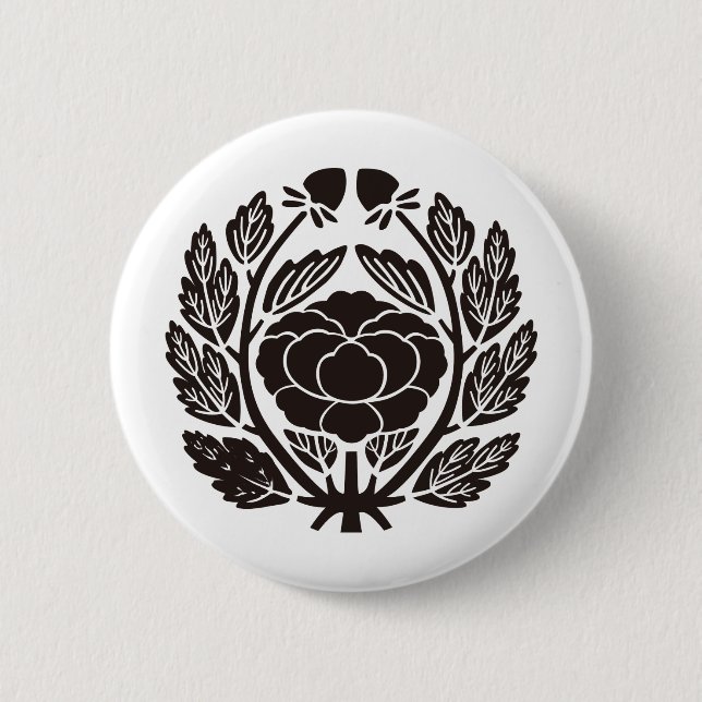 Japanese Family Crest KAMON Symbol Pinback Button (Front)