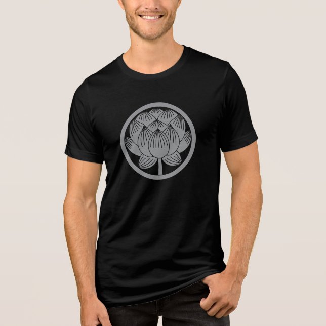 Japanese Family Crest-Lotus Tri-Blend Shirt (Front)