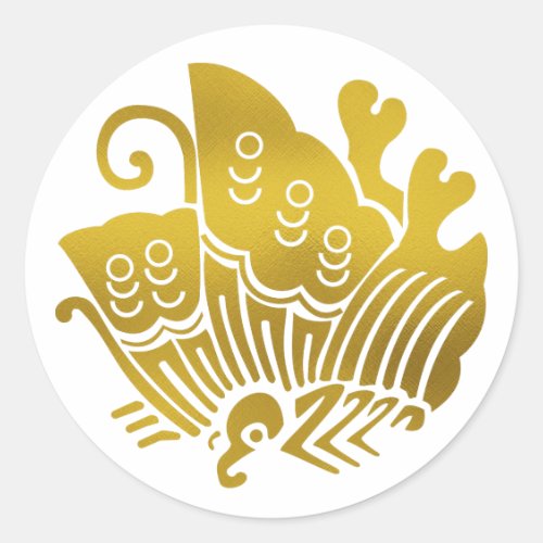 Japanese Family Crest-swallowtail butterfly Classic Round Sticker