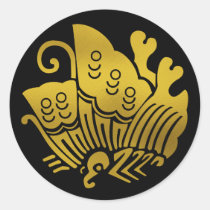 Japanese Family Crest-swallowtail butterfly Classic Round Sticker