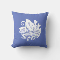 Japanese Family Crest-swallowtail butterfly Throw Pillow