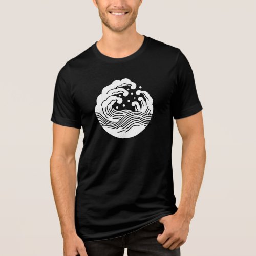 Japanese Family Crest-Wave Tri-Blend Shirt