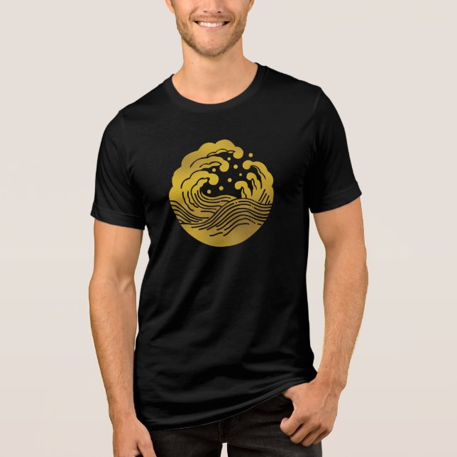 Japanese Family Crest-Wave Tri-Blend Shirt (Front)