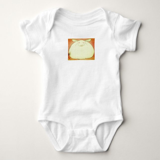 JAPANESE FAT BUNNY CUSTOM NAME BABY BODYSUIT (Front)
