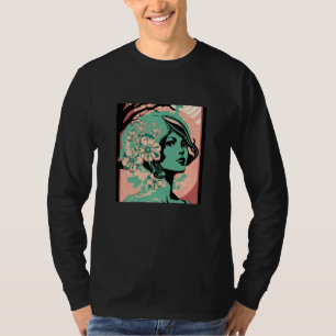 Japanese Female Geisha Samurai Retro Vintage Kimon T-Shirt