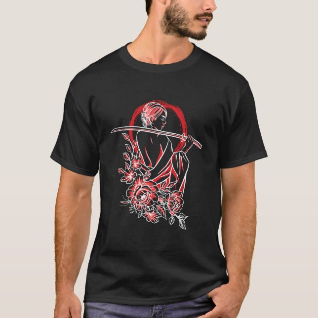 Japanese Female Samurai Ancient Japanese Culture O T-Shirt (Front)