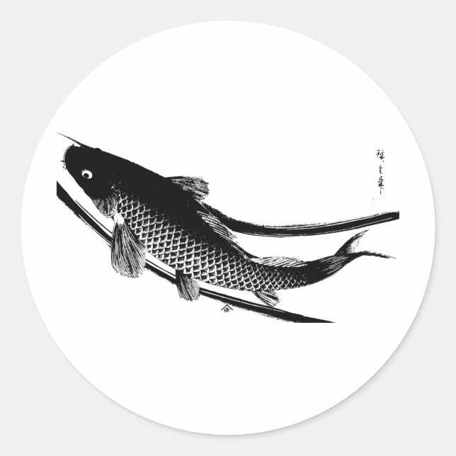 Japanese Fish Classic Round Sticker (Front)