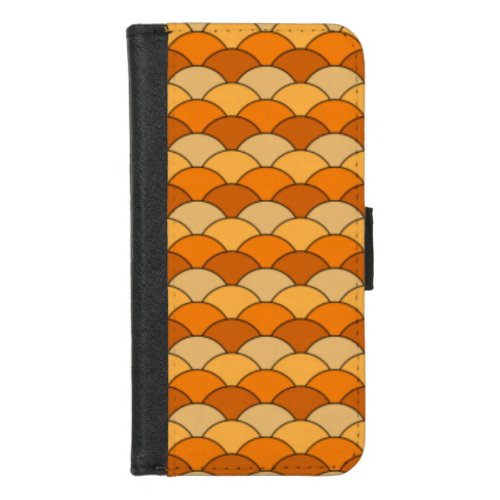 Japanese Fish Scale Pattern iPhone 87 Wallet Case