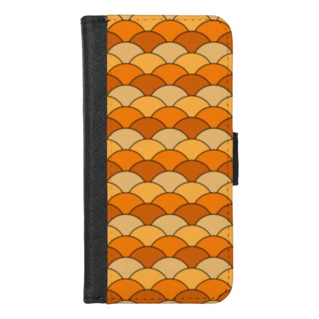 Japanese Fish Scale Pattern iPhone Wallet Case (Front)