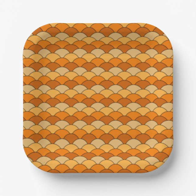 Japanese Fish Scale Pattern Paper Plates (Front)
