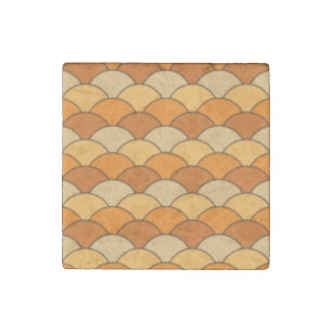 Japanese Fish Scale Pattern Stone Magnet