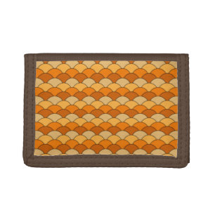 Japanese Fish Scale Pattern Trifold Wallet