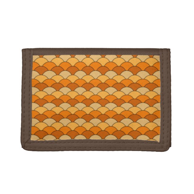 Japanese Fish Scale Pattern Trifold Wallet (Front)