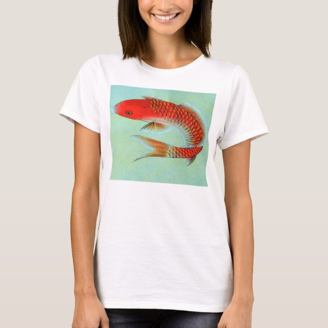 JAPANESE FISH T-Shirt PLUS SIZE YOGA WEAR (Front)