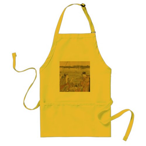 Japanese Fishing Woodblock Fishermen Adult Apron