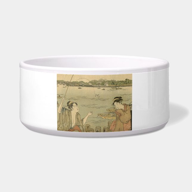 Japanese Fishing Woodblock Fishermen Bowl (Front)