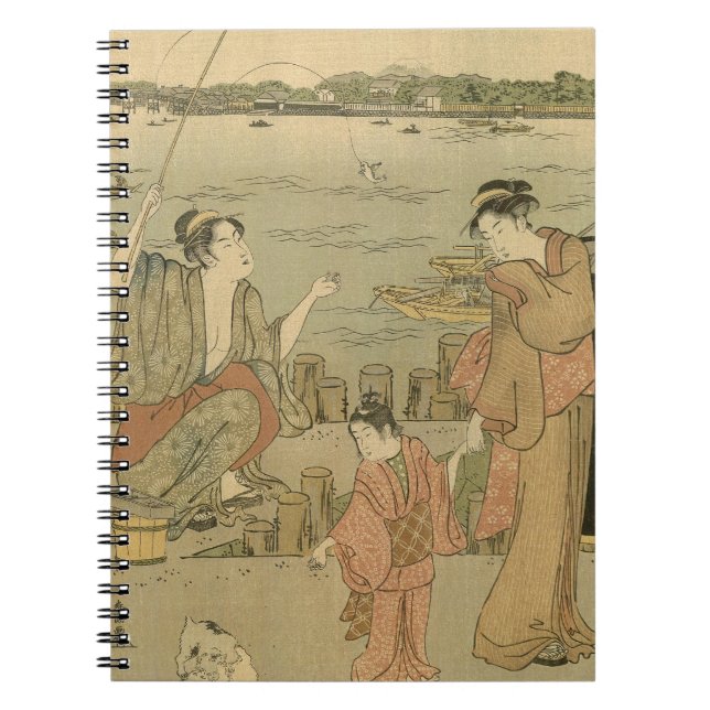 Japanese Fishing Woodblock Fishermen Notebook (Front)