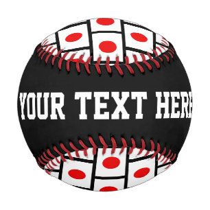 Japanese flag baseball gift with custom text