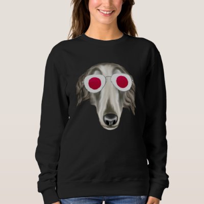 Japanese Flag Borzoi Dog Japan Pocket Sweatshirt