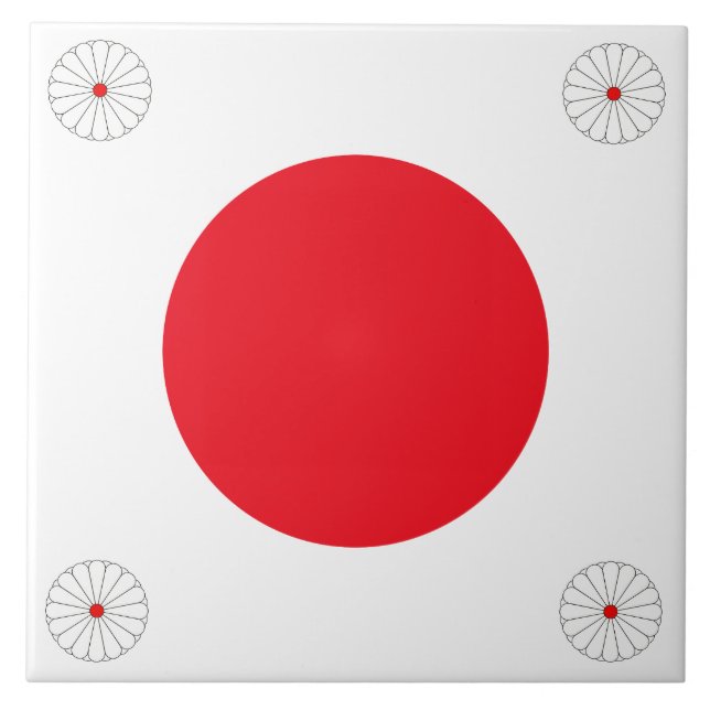 Japanese flag ceramic tile (Front)
