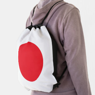 Japanese flag drawstring bag
