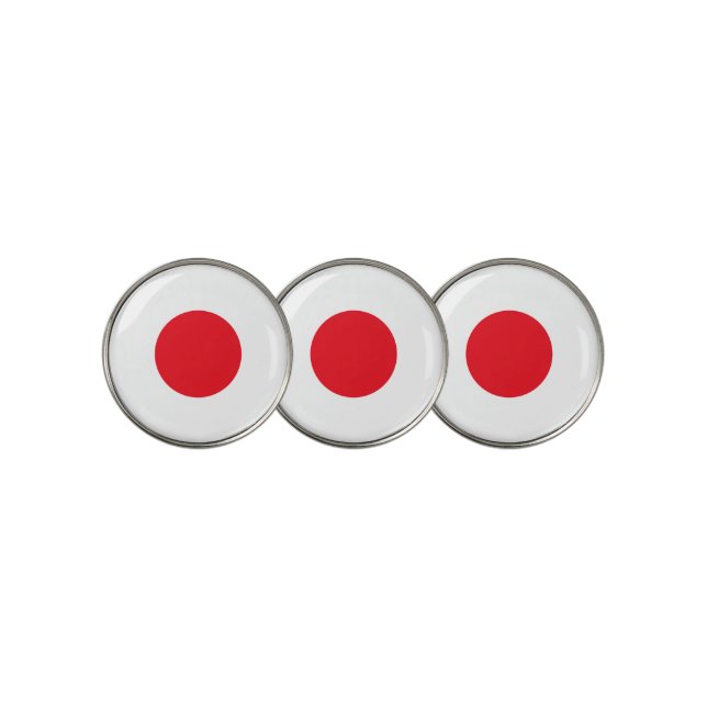 Japanese flag golf ball marker (3 Up)