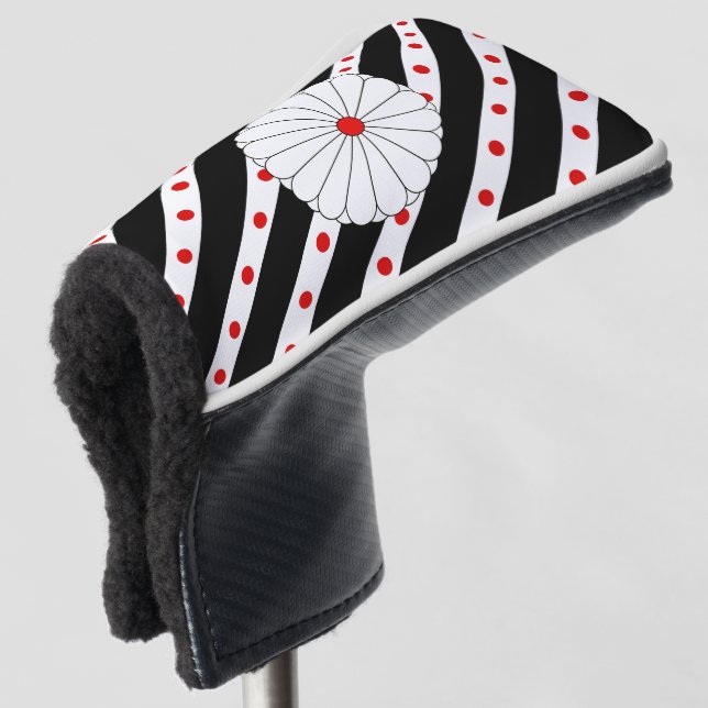 Japanese flag golf head cover (3/4 Front)