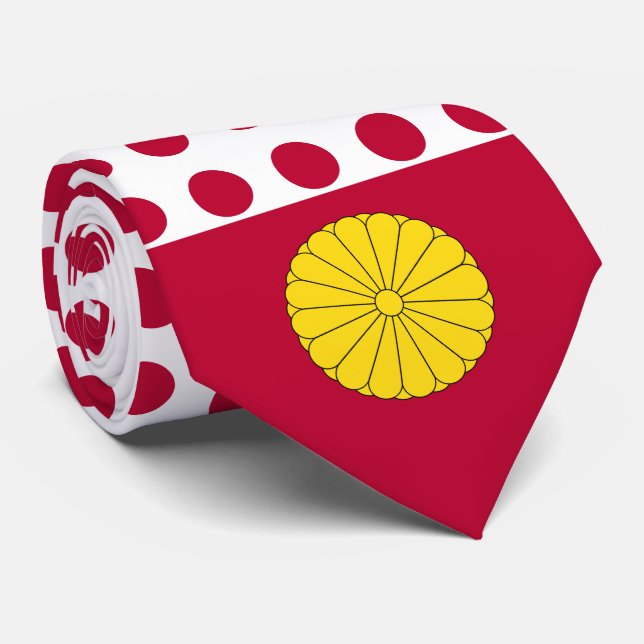 Japanese Flag & Imperial Seal, Flag of Japan Neck Tie (Rolled)