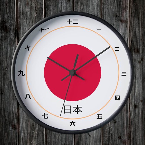 Japanese Flag  Japan fashion kanji clock 日本