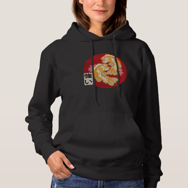 Japanese Flag Koi Fish Koi Carp Aquarium Koi Kanji Hoodie (Front)
