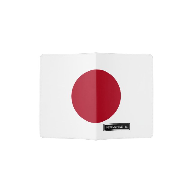 Japanese Flag Passport Holder (Opened)