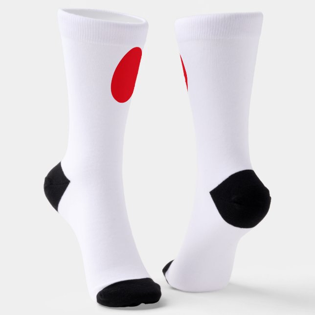 Japanese flag socks (Angled)