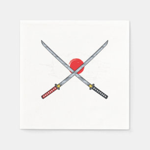 Japanese Flag Sword Japan Katana Kendo Samurai Gif Napkins