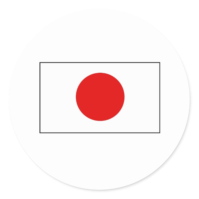 Japanese Flag T shirts and Gifts Round Stickers