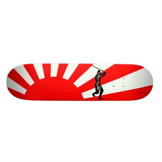 Japanese Flag with Ninja Skateboard Deck