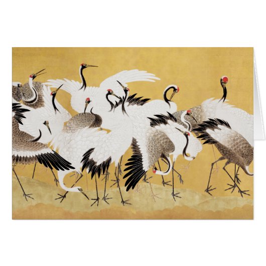 Japanese Flock Cranes Vintage Bird Rich Classic (Front Horizontal)