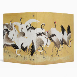 Japanese Flock Cranes Vintage Bird Rich Classic 3 Ring Binder